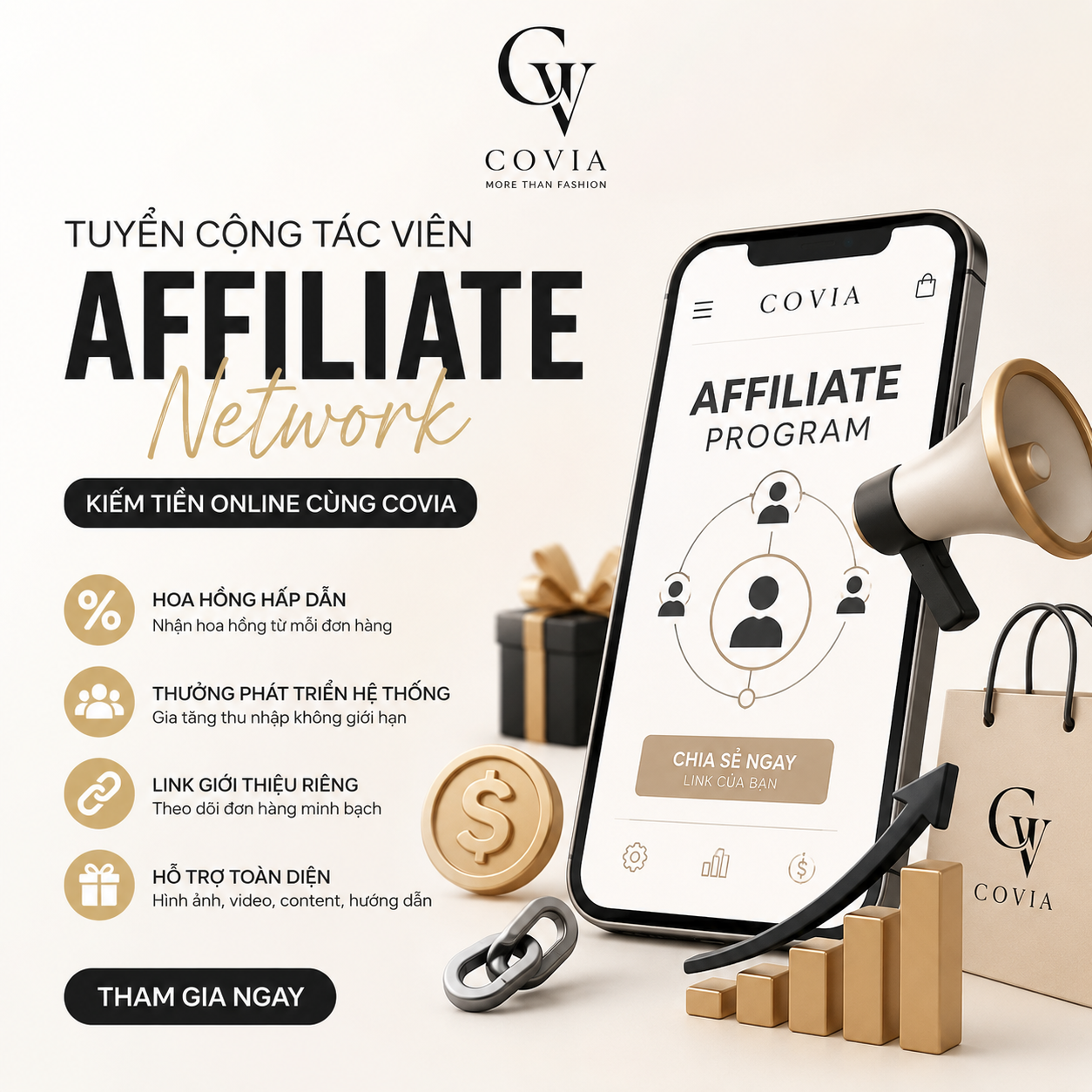 COVIA MỞ HỆ THỐNG AFFILIATE NETWORK TOÀN QUỐC